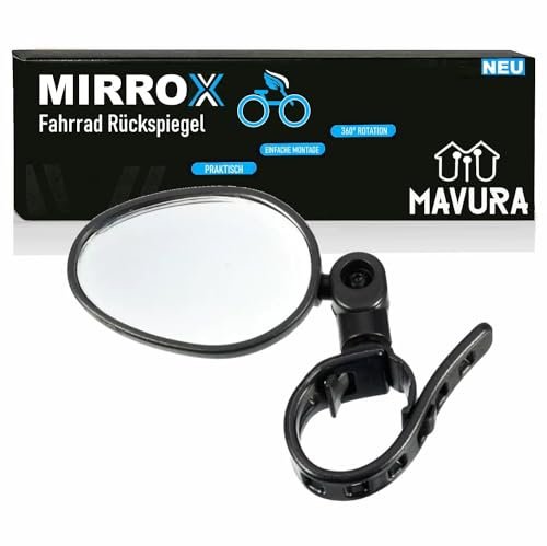 MIRROX Fahrrad Rückspiegel 360° Fahrradspiegel für Lenker, Universal Bike eBike Verstellbar