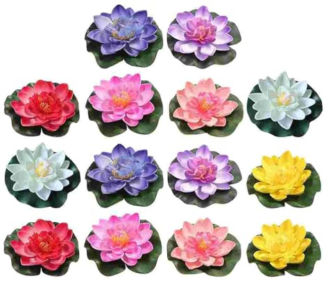 WLTYSM Künstliche Seerosen 14 Stück Lotus-Dekoration, Nachahmung von Lotusblumen, tanzende Bühnen-Requisiten, simulierte Kunststoffpflanzen, künstliches Fortpflanzungssystem Kunstblumen