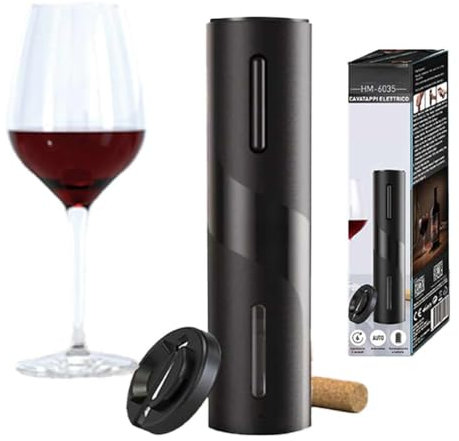 Sacacorchos eléctrico para vino, abrebotellas automático con batería, abrebotellas para fiestas, casa, restaurantes, diseño elegante negro