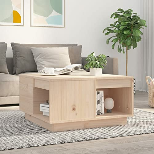 Gecheer Couchtisch Beistelltisch Sofatisch Wohnzimmertisch Kaffeetisch Sofatisch Teetisch Tisch Wohnzimmer Wohnzimmermöbel 60 x 61 x 32,5 cm (B x T x H) Massives Kiefernholz