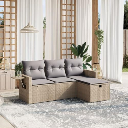 Rantry Garten-Sofagarnitur Set mit abnehmbaren Bezügen - Beigemischung - PE-Rattan - 2 Sitzplätze Model3263755