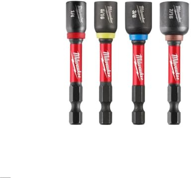 Milwaukee Electric – Lot de 4 Tournevis à écrou magnétique 2-9/16 Pouces