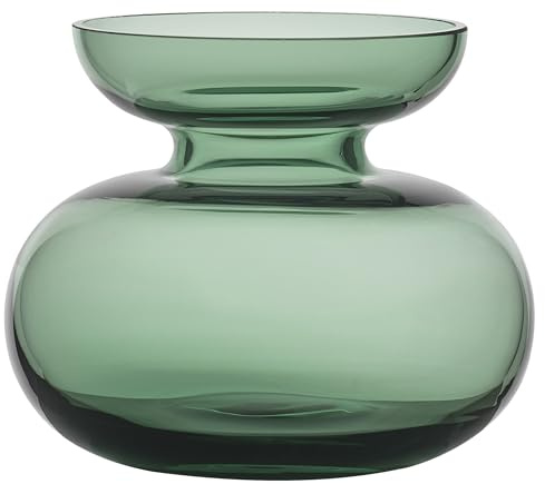 Zone Denmark Inu Vase 9 cm – Mundgeblasenes Glas – Skandinavische Mini-Blumenvase – Ø 11 cm – Moosgrün