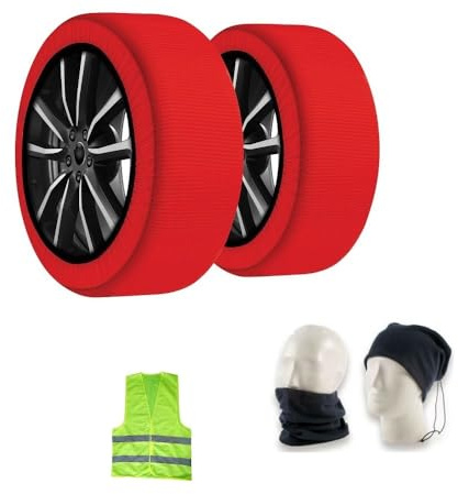 CALZE DA NEVE 265/65 R17 PER PNEUMATICI CON CERCHIO 17 TAGLIA XXL CALZA DA NEVE OMOLOGATA PER TRATTI DI STRADA MISTA TRA GHIACCIO E NEVE 1 COPPIA=2 PEZZI PER AUTO,SUV,4X4,FURGONI