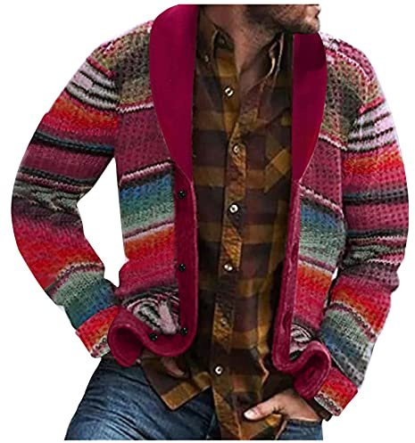 BIISDOST Cardigan uomo lana maglione invernale maglia spessa maglia girocollo misto cotone maglione moderno cashmere maglia a maniche lunghe in seta cashmere cardigan caldo a maniche lunghe