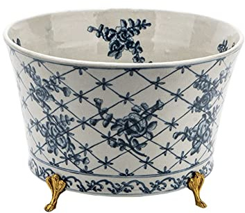 JHHNCVBC Frutero Moderno Redondo de cerámica para el hogar, Sala de Estar, Restaurante, decoración de Mesa, frutero, Cuenco para Dulces, bandejas con Base de latón