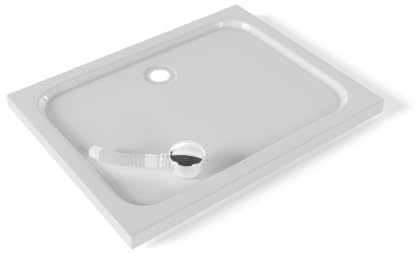 Plato de Ducha Acrílico 70x90 cm Blanco – Antideslizante, Antibacteriano, Textura Lisa – Incluye Válvula y Rejilla | Moments of Glass
