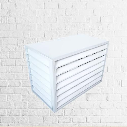 Mini Split - Cubierta de aire acondicionado para exteriores, valla para ocultar deflector para ventana, aire acondicionado, uso interior y exterior (color: blanco)