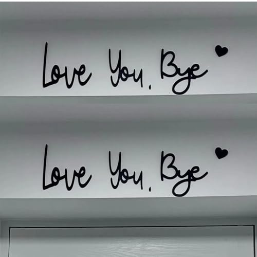 CZPLG Love You Bye Above Door Sign, Wooden, Modern Black Letter Sign Wall Art for Hallway Stairs, Valentine's Wedding Thanksgiving Gift, Love You Bye
