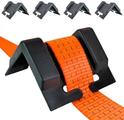 Safetytex Kantenschutzwinkel Kunststoff für Spanngurte bis 65 mm (4 Stück) | 100 x 100 x 130 mm, stabiler Warenschutz, Gurtfixierung durch Seitenführung, Druckpunktverlagerung