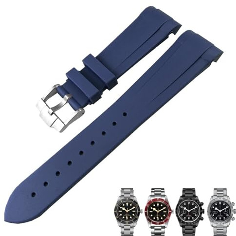 KAVJU Gummi Silikon Armband 20mm 22mm für Tudor Black Bay 1958 GMT 41mm Pelagos Blau Orange Schwarz Sport Armband Geschenk Werkzeuge