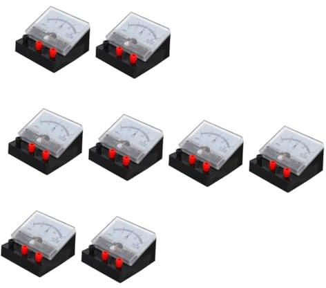 MUCKLILY 8pcs Electricity Measurement Experiment Ammeter Needle Panel for School and Lab High Grade Plastic Material