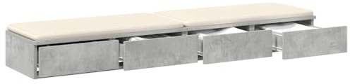 vidaXL Sänglådor Betonggrå 135 x 36,5 x 16,5 cm Konstruerat trä, Minimalistisk sovrumsinredning, stiligt förvaringsutrymme, hållbar träbox, platsbesparande design