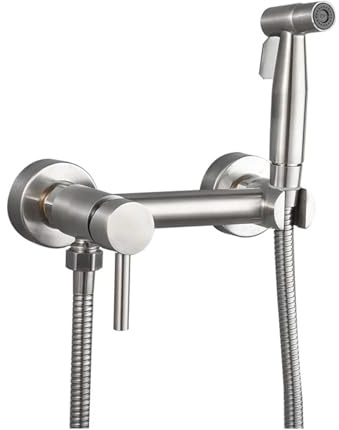 Rubinetto per bidet in acciaio inox, doccetta igienica portatile con acqua fredda e calda, miscelatore per lavabo da bagno, facile installazione per una maggiore pulizia