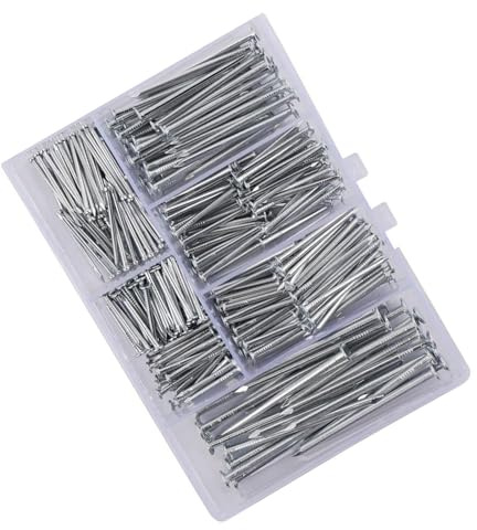 Juego de 350 clavos de hierro para colgar cuadros con caja para colgar proyectos de manualidades con caja de almacenamiento