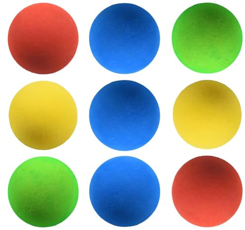 SongBuydn Schaumstoffball, 9 Softbälle Kinder, 4 cm Eva Spielzeugbälle in Rot, Gelb, Blau, Grün, Ideal Für Indoor- Und Outdoor-Aktivitäten, Softball Kinder & Softball Klein