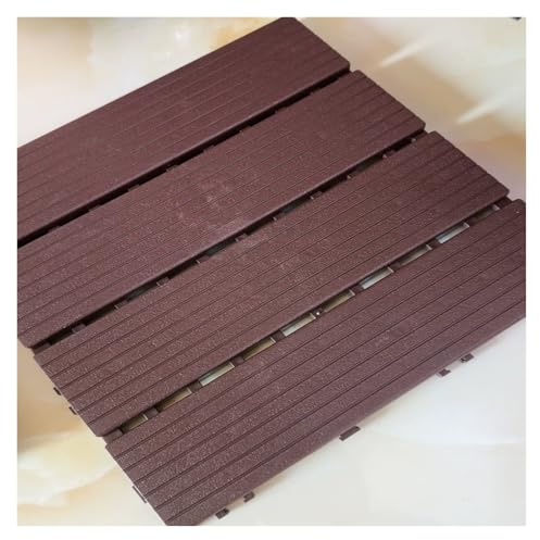 BUJNIE Tappetino Antiscivolo per Vasca da Bagno con Foro di Drenaggio Tappetino Doccia Esterno per Giardini Pensili, Padiglioni Esterni, Bagni, Piscine(Brown,30x30x2-10pcs)