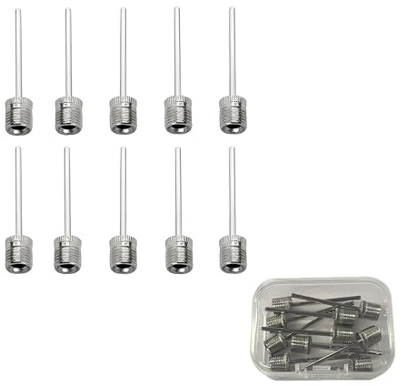 ZXfad 10pcs Ballaufblasnadeln, Ballluftpumpendüsen, Aufblasnadeln aus Edelstahl, Geeignet für Fußbälle, Basketbälle, Volleybälle und andere Sportbälle