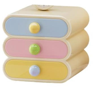 Organiseur de Bureau avec Tiroir, Tour de Rangement de Bureau Empilable, Papeterie Organizer/Pot à Stylo/Organisateur de Maquillage/Multifonctions Organisateur pour Bureau,École,Maison (A)