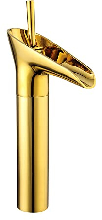 Wasserhahn Bad Wasserfall Waschtischarmatur Hoch Badarmatur Heißes Kaltes Armatur Badezimmer Golden