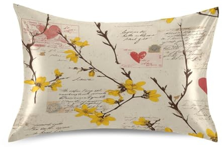 pnyoin AST Letter Bloom Flower Pillowcases Envelope Closure Pillow Covers Decorative Soft and Smooth Pillow Cases King Size 40x20 inches