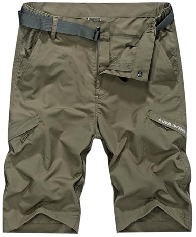 Bermuda Cargo Homme Short en Jean De Running pour avec Cordon Serrage Et Taille Élastique Poches Léger Séchage Rapide Pantalon Japonais Shorts Bermudas Sport Poche Coton Court Travail