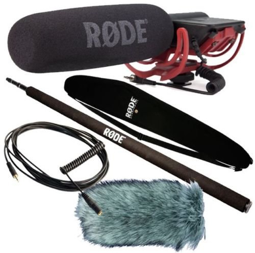 Rode Videomic Rycote Mikrofon + Deadcat Windschutz + Micro-Boompole + VC1 Kabel + Tasche