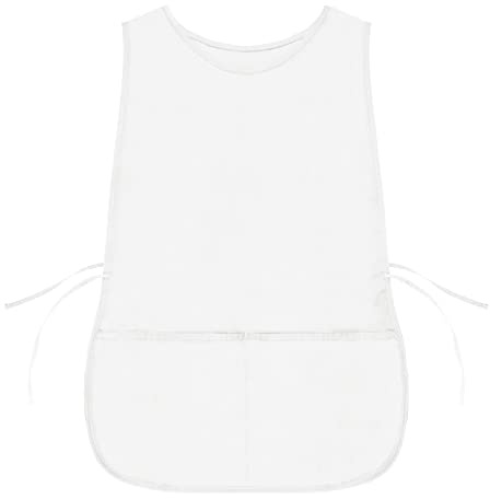 DALIX Cobbler Apron 2 Pockets Smock Regular 28.5 x 18.5 White