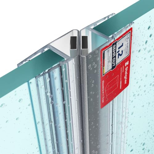 STEIGNER Magnetduschdichtungen UKM04 188 cm (2 Stk.) - Set 135°-Duschdichtungen für Fünfeckdusche mit Eckeinstieg mit Duschtür 6-8 mm - Perfekte Passform, Schutz gegen Auslaufen, Langlebiges Material