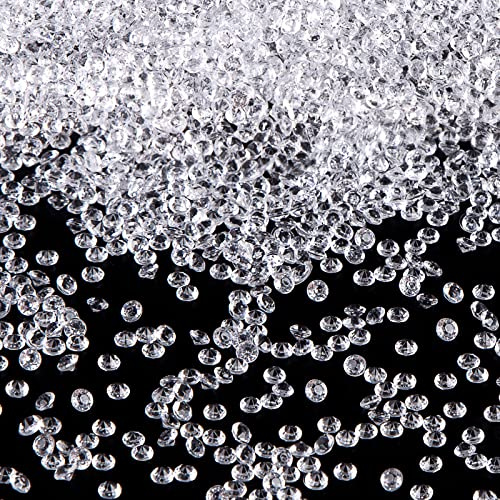 FUTUREPLUSX 10000PCS Fake Diamonds, 4.5mm Mini Clear Diamonds Decoration Acrylic Crystal Vase Fillers Table Scatter Confetti Gems for Wedding Bridal Shower Birthdays Graduation Party Home Decor