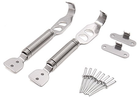 sourcing map Kit De Pasador De Capó 1 Set para Coche De Carreras De Metal | Plata, 1 Set, Metal, Previene Aflojamiento, Asegura Motor, Clip Resorte Flexible, Incluye Partes De Instalación