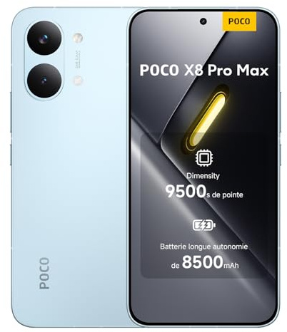 XIAOMI Poco X8 Pro Max Smartphone 12GB+256GB, Handy mit Android, Dimensity 9500s Prozessor, 8500mAh Akku, Ultra-helles AMOLED-Display, 50MP Light Fusion 600 Hauptkamera mit OIS, Blau, 3 Jahre Garantie
