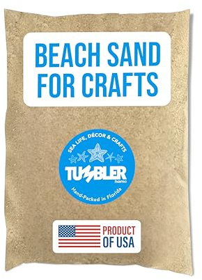 Tumbler Home Real Beach Sand from Florida - 2 Pounds of Fine Decorative Sand for Crafts, Vases, Décor, Weddings, Terrarium, Aquariums, Crafting or Resin Art. Soft & Natural. Made in USA. 2lbs (Beach)