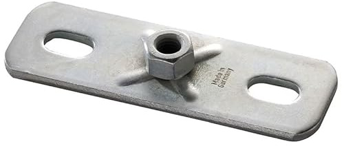 10 Stück - Grundplatte Größe 120mm x 40mm Materialstärke 4mm mit Anschluss M10 widerstandsgeschweißt - Korrossionsschutz durch Verzinkung