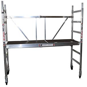 AC xPress PRO-S Rollgerüst | Alu Gerüst | 3 m Arbeitshöhe | TÜV/GS geprüft | für Innen und Außen | Aluminium Rollrüstung | DIN EN 1004 & 1298 | fahrbar | Plattform mit Luke | erweiterbar