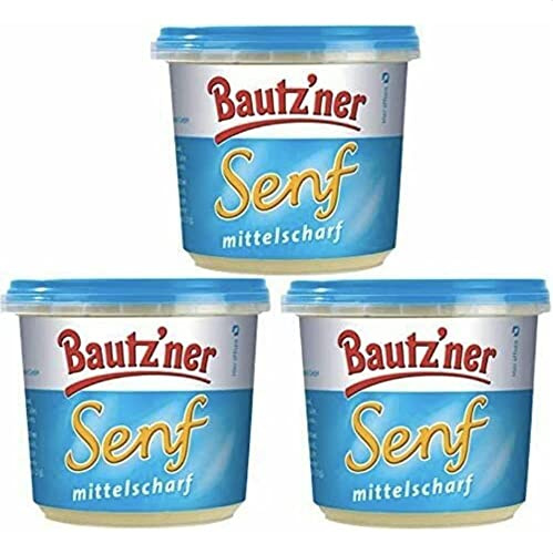 Bautzner Senf mittelscharf 3 X 200 ml Feinschmecker Senf