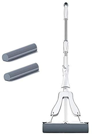 HUOQILIN One Touch Easy Sponge Mop, Absorbent PVA Sponge And Extra-Long Telescopic Pole, Floor Mop For Kitchen And Bathroom,B