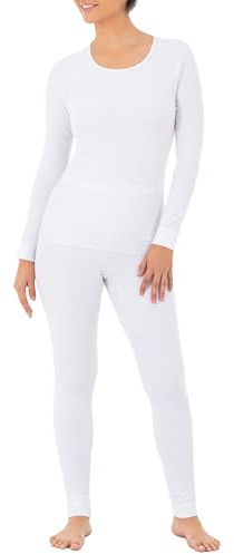 Fruit of the Loom Women's Micro Waffle Thermal Set, White, Medium