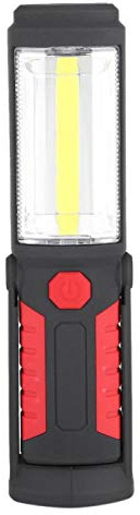 Raguso 1Pc COB LED lampe de poche ABS plastique Rechargeable pratique COB lumière de secours pour la maison famille travail de ménage Camping en 8,5 x 2,2 pouces(rouge)