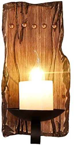 Holz Retro Lichter Rustikale Wohnzimmer Wandlampe EZ7 Lampe Wandleuchte Schlafzimmerwand Einfach Kreativ Vintage Antik Glas Lampenschirm Nostalgie Innen Loft Zimme Design Leuchte,B