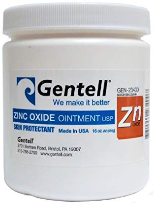 Zinc Oxide Ointment by Gentell - 16 Oz. Jar - Ointment, Skin Protectant | First Aid | Soothes, Heals, Seals Out Wetness | Helps Prevent Baby Diaper Rash - Pack of 1