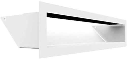 KRATKI AIR Grille de Ventilation 9x40 cm - Grille d'air Chaud Blanc, Grille d'extraction pour Ventilation de cheminée résistante à la Chaleur et Surchauffe - Sortie d’Air Chaud à 45°