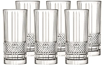 CRISTALICA Trinkglas Longdrinkbecher Brillante Retro Nostalgie 370 ml (6er Set)