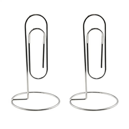 HJGarden 2 Stück Silberner Notizhalter für Büro, Schreibtisch, Büroklammern, Memo-Halter und Organizer, perfektes Bürozubehör, Organisieren und Zugriff auf Rechnungen