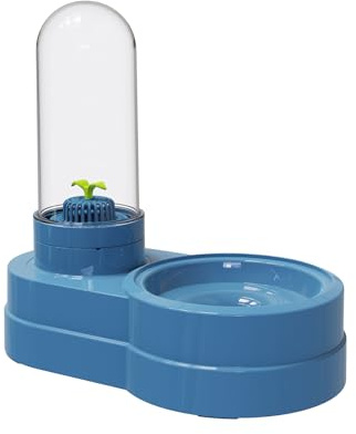 Dispensador de Agua para Perros y Gatos, 580ml Automático Gravedad Fuente Bebedero con Filtro para Perros Pequeños Gatos Conejos Animales Pequeños (Azul)