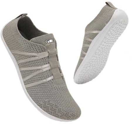 Geweo Frauen Schnell Trocknend Turnschuhe Herren Leicht Mesh Atmungsaktive Laufschuhe Fitnessschuhe Damen Straßenlaufschuhe Kletterschuhe Männer Frauen Schuhe Running Sneakers Khaki 39EU