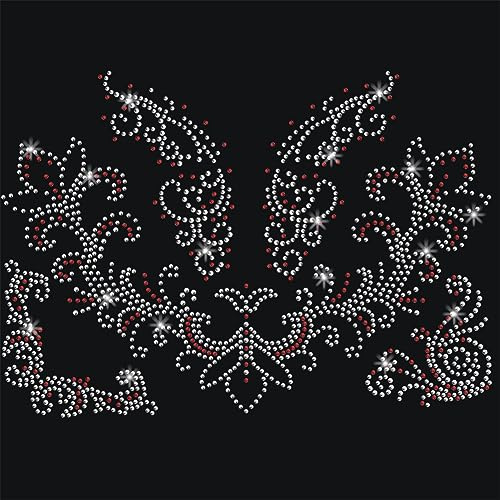NBEADS Blumenmuster Strass Aufbügeln Hotfix, Heat Transfer Decal Bling Strass Aufkleber Heat Transfer Patch Kleidung Reparatur Applique für T-Shirt Kleidung Hose Taschen