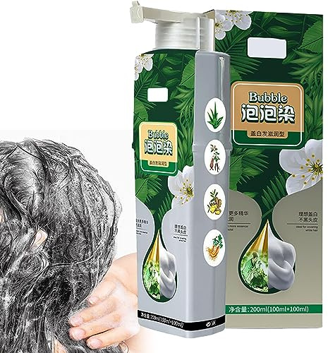 EXQST Reine Pflanzenextrakte, graue Haarfarbe, Blasenhaarfarbe, Pflanzenblasenhaarfarbe, Blasenhaarfarbe für Frauen und Männer
