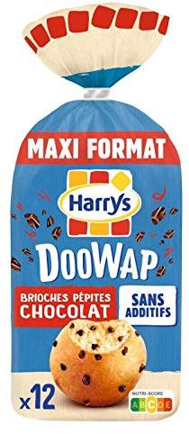 HARRYS - Doowap Brioches aux Pépites de Chocolat - Lot de 12 - 480g - Sans Additifs - Délicieux Petit Déjeuner - Lot De 3