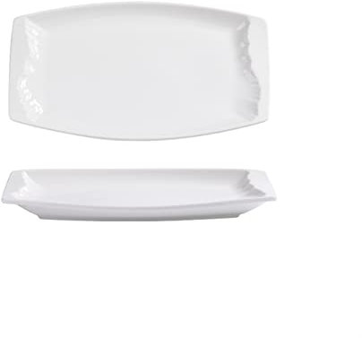 NZPOST Speiseteller, rechteckiger Keramik-Speiseteller, großer gedämpfter Fischteller, für Zuhause, kreativer Porzellan-Speiseteller, Mikrowelle, Spülmaschine (Mehrfarbig)